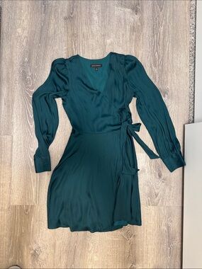 Banana Republic Teal Long Sleeve Wrap Dress